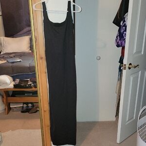 SKIMS Black Ribbed Sheath Maxi Dress